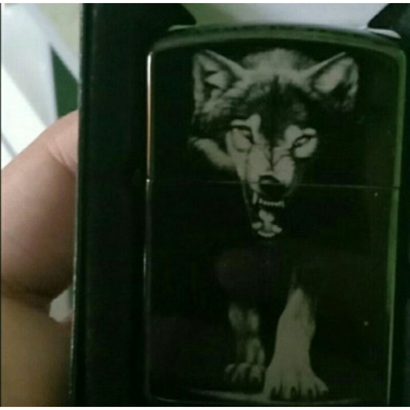 Cod Bayar ditempat Korek Api Zippo Motif Srigala Ice Premium