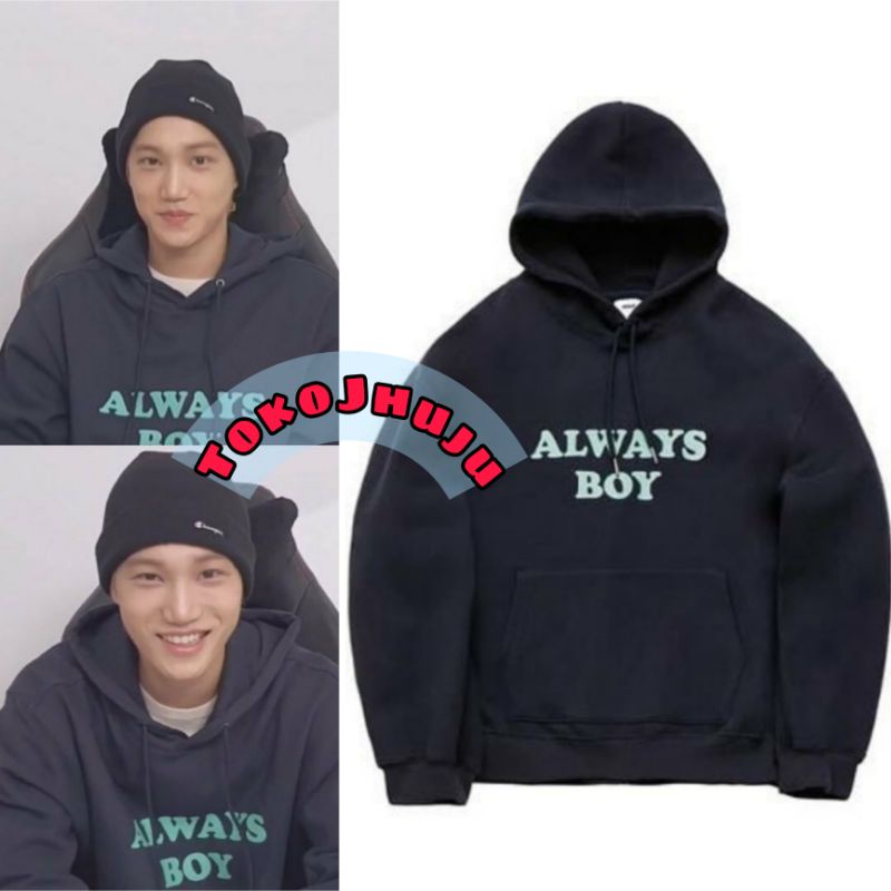 Hoodie Jumper EXO SuperM Kai style Always Boy sablon Hijau