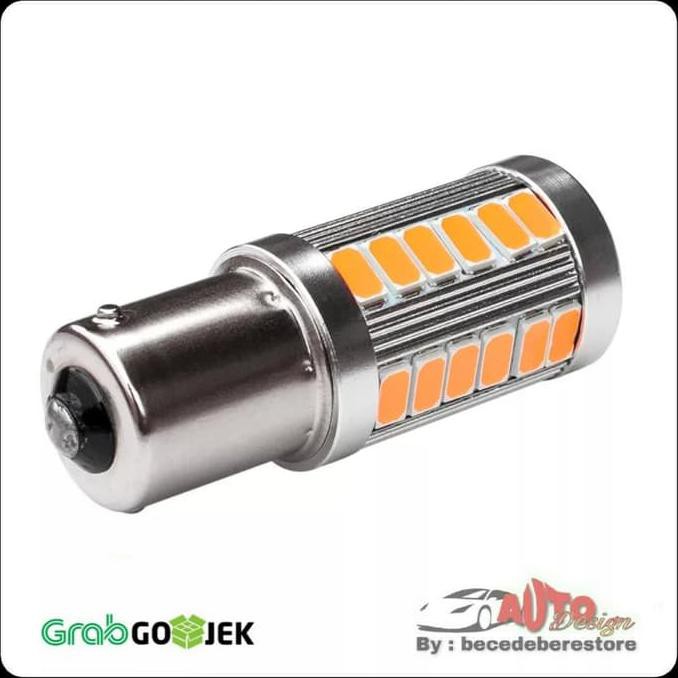 LAMPU LED BAYONET 1156 5730 BAU15S PY21W 33SMD LAMPU SIGN SEIN - MERAH TERLARIS