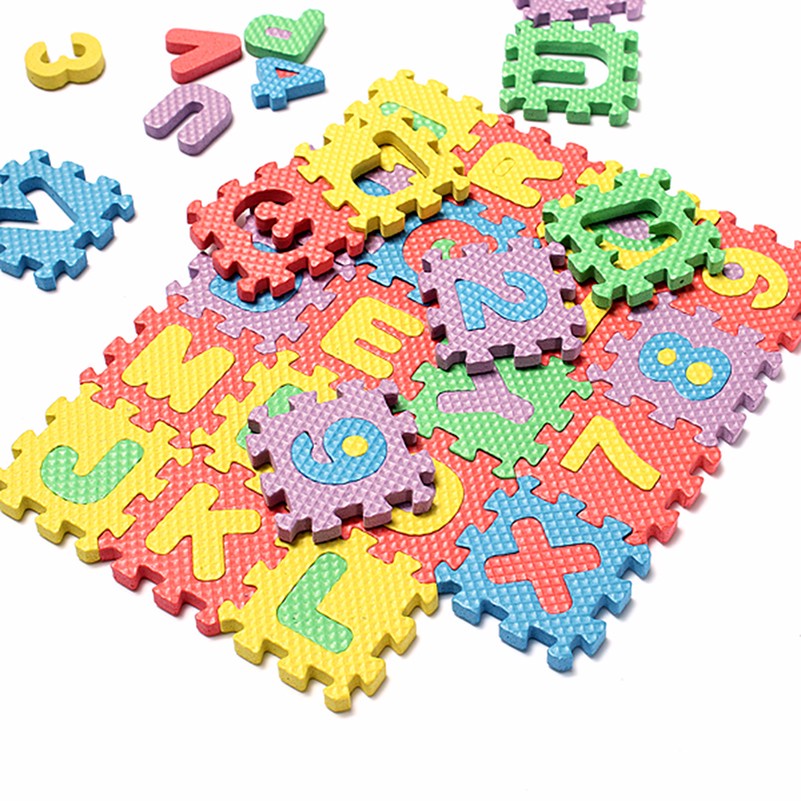 Puzzle Foam Aplhabet &amp; Angka 36 PCS - Multi-Color