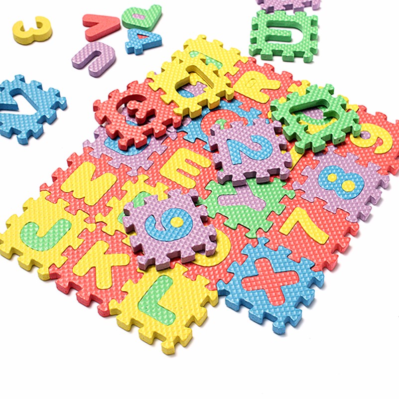 Puzzle Foam Aplhabet Angka 36 PCS - Multi-Color