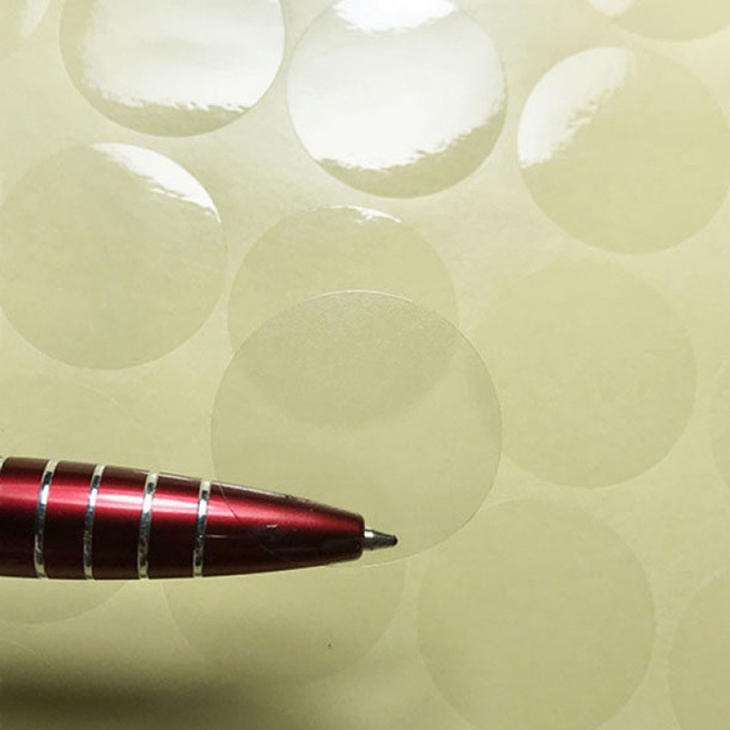 【Theredsunrisesiwy.id】1000 15MM clear round sticker round transparent labels circle PVC Sealing labels
