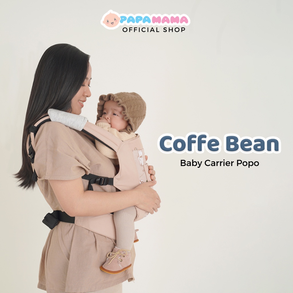 Papamama Popo Baby Carrier: Coffee Bean 7047