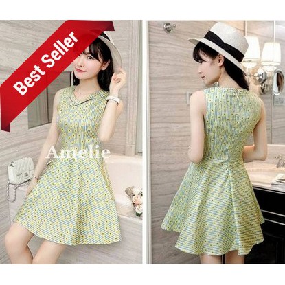 NEW Dress Import Sexy Party Mini Gaun Pesta Bunga Korea Pink Green Blue Wanita Murah