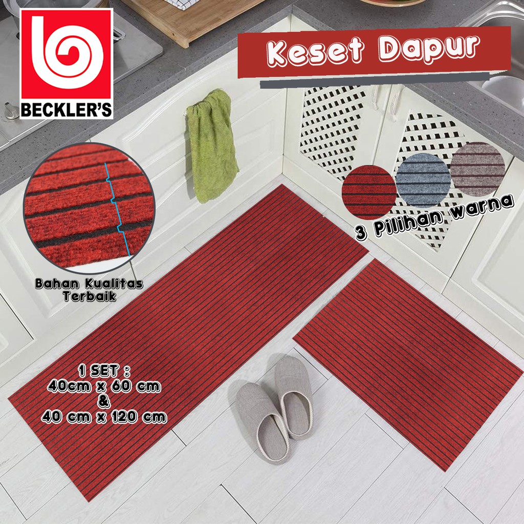 KESET DAPUR 2IN1 PREMIUM / KITCHEN MAT BAHAN KARET PVC ANTISLIP RUBBER