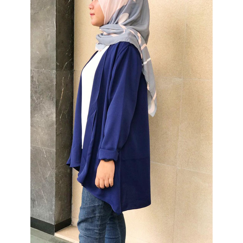 Outer Azura lengan panjang / Outer muslim wanita / Outer polos