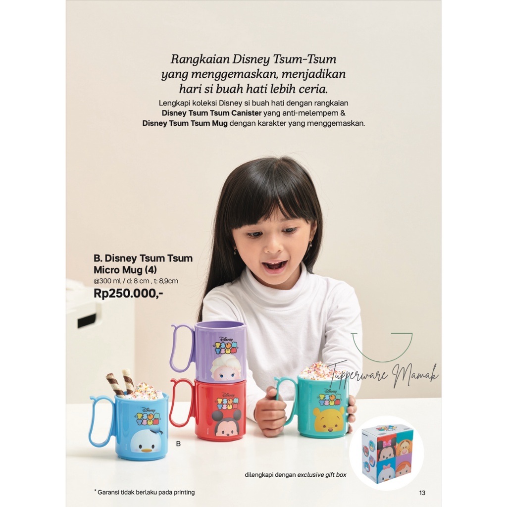Disney Tsum Tsum Micro Mug Set / Gelas Mug Tupperware Original Termurah