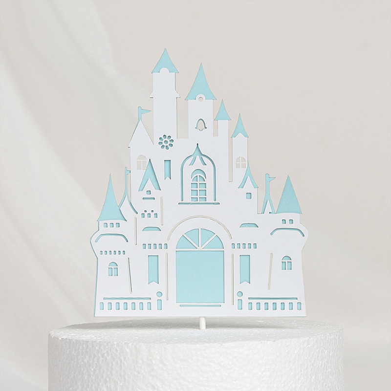 1 Pcs Cake Topper, Sisipan Kue, Aksesoris Akrilik Castle Pesta, Untuk Happy Birthday