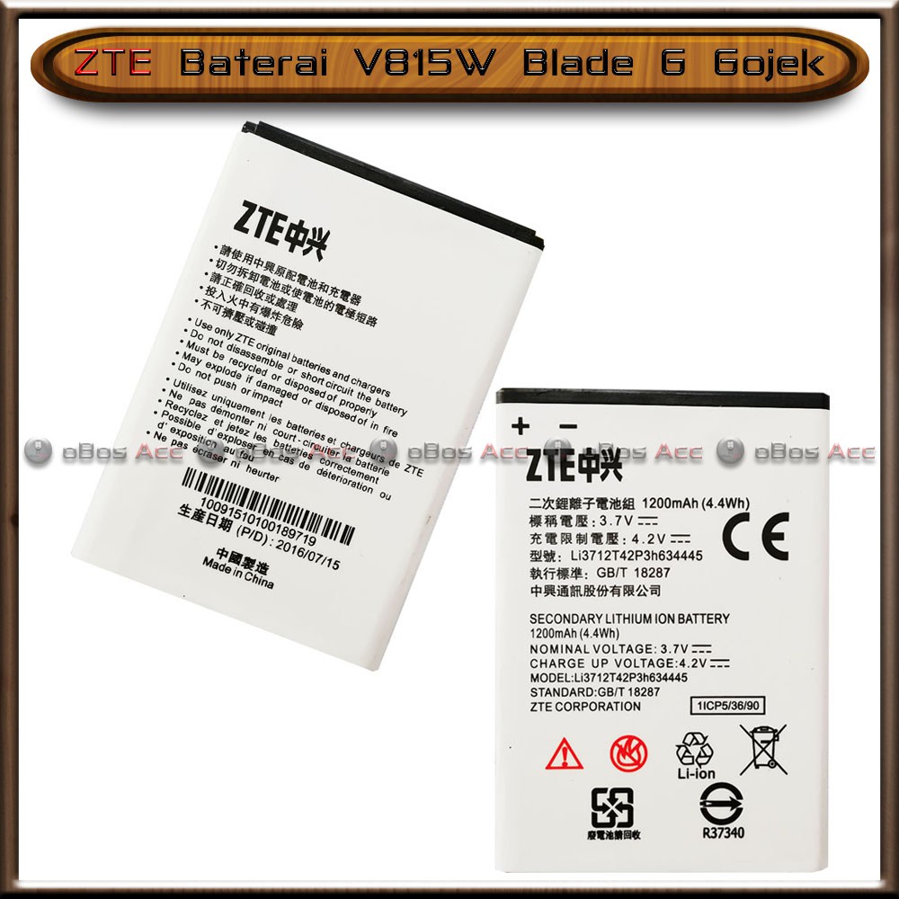 Baterai Zte V815w Blade G Gojek Original Batre Batrai Hp Shopee Indonesia
