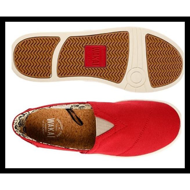 Terbaru Termurah Terlaris Sepatu Wakai Hashigo Slip On 100% Original - Merah, 41