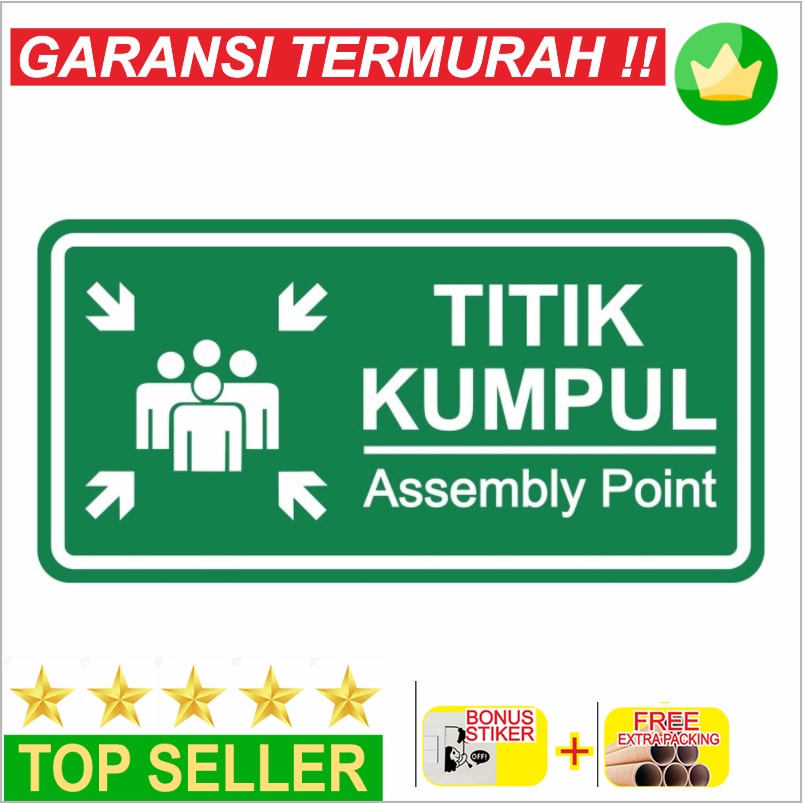 

Grosir Rambu Sign Assembly Point 40cm x 20cm Tititk Kumpul Plat Alumunium Elegan