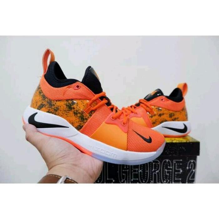 Dijual SEPATU BASKET Nike PG 2. ORANGE BLACK perkakas Murah