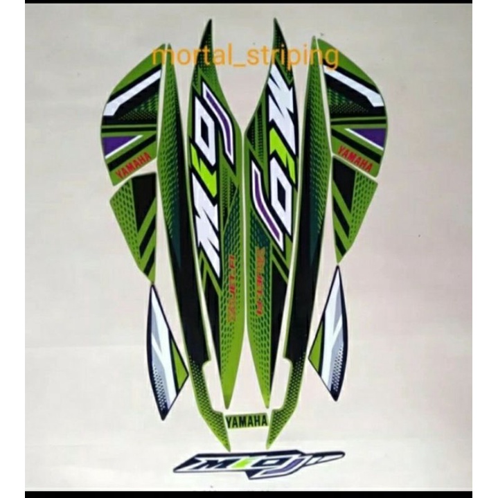 STICKER STRIPING LIS LIST BODY MIO J TAHUN 2012 WARNA HIJAU STANDAR