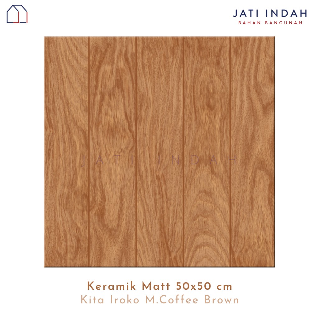 Keramik Motif Kayu Matt 50x50cm KITA IROKO MEDIUM COFFEE BROWN