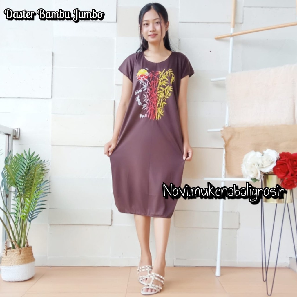 DASTER BAMBU JUMBO BALI KAIN HALUS-Coklat G034