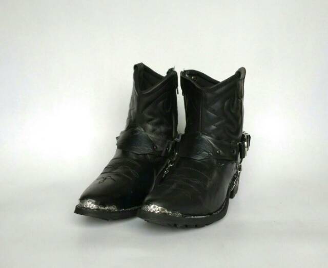 Sepatu Jenggel Boot Kulit Asli Motor Gede Bikers Touring Moge Cowboy Dinas PDH PDL