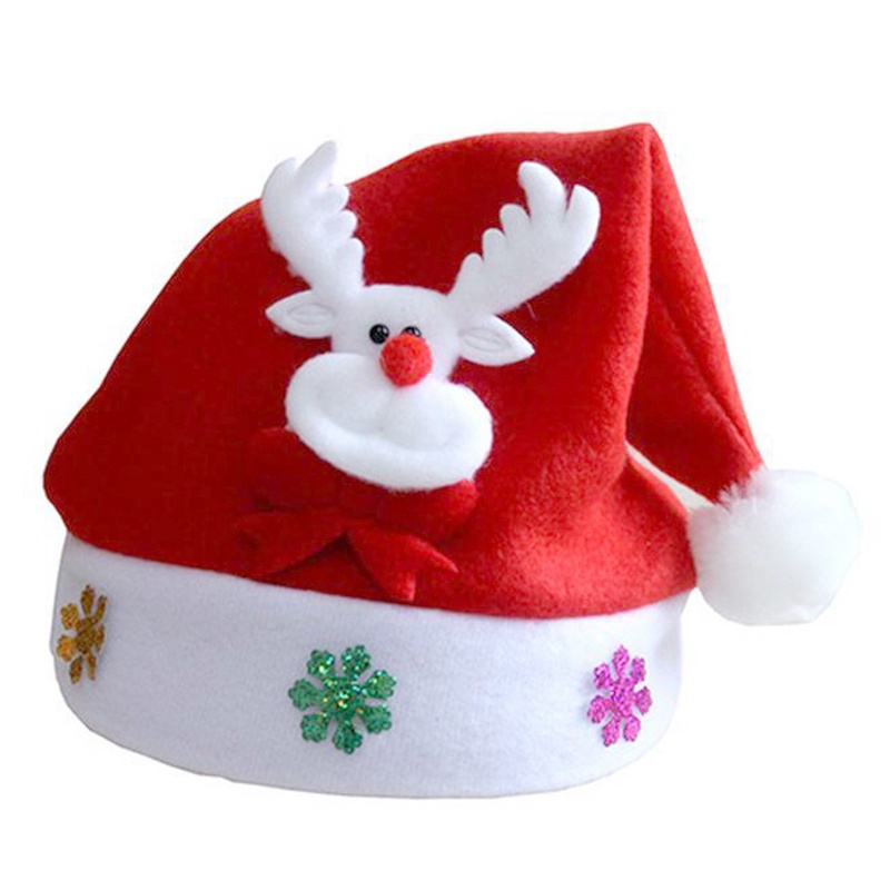 Topi Santa Claus Warna Merah Untuk Kostum Natal Anak