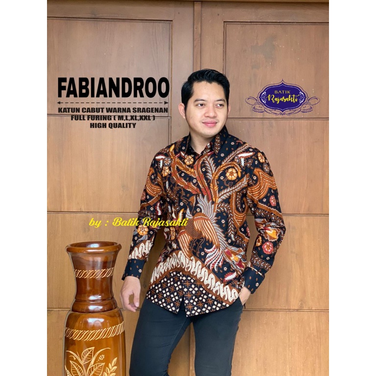 FABIANDROO RAJASAKTI KEMEJA BATIK SOLO PRIA LENGAN PANJANG LAPIS FURING ATASAN BATIK PREMIUM MODERN KATUN HALUS BAHUWIRYA  BANAMITRA BANAMITRA PUTIH BANGSAWAN BAYU PUTRA BERLIAN BIRU BHARATAYUDA BIMASENA BIRENDRA BIRU INDAH BRAHMAKERTA BRAHMAKERTA MERAH