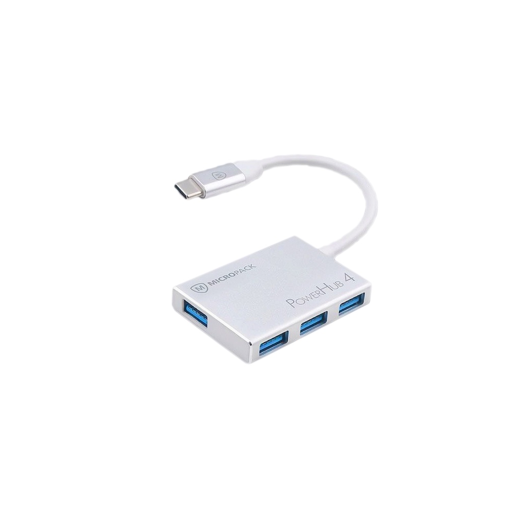 Micropack MDC-4 SL Powerhub4 4 Port USB 3.2 Aluminum Type-C USB HUB
