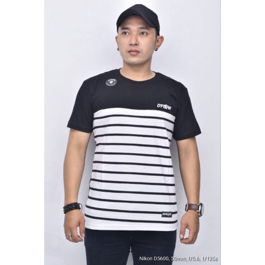 KAOS D'FLOW ORIGINAL STRIPE FREE STICKER BISA COD