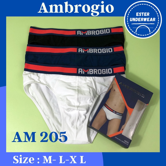 CELANA DALAM AMBROGIO PRIA DEWASA AM205 ISI 3PCS|KATUN SPANDEX