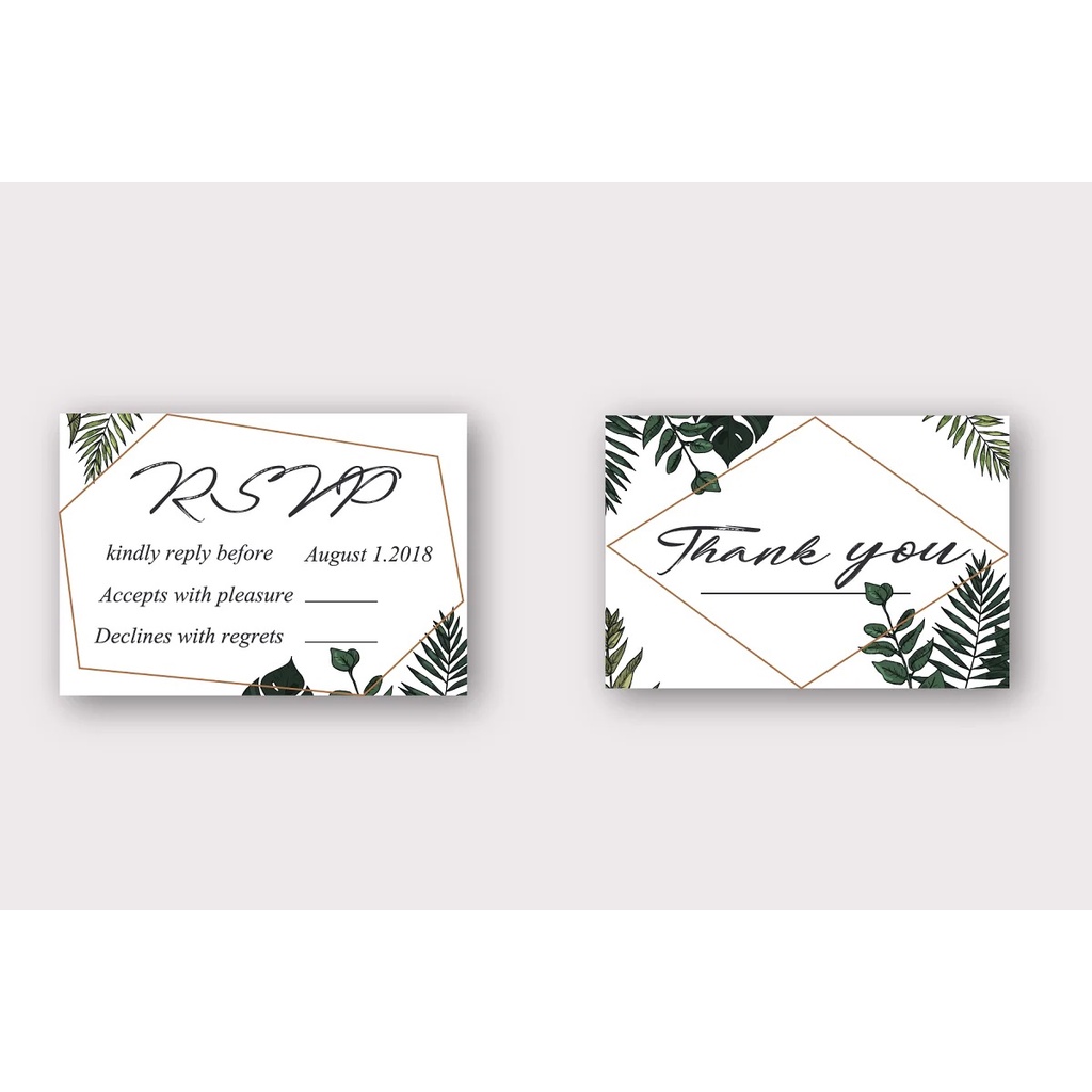 Tropical Leaves Wedding Set - Vector Designs