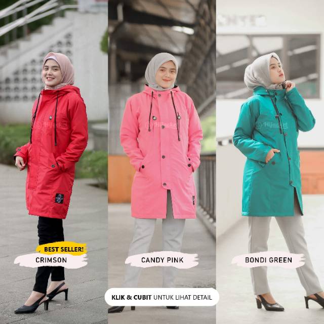 HIJACKET IXORA FASHION HIJAB MUSIM DINGIN - JAKET PREMIUM BAHAN TEBAL WATERPROOF TAHAN AIR HUJAN-5