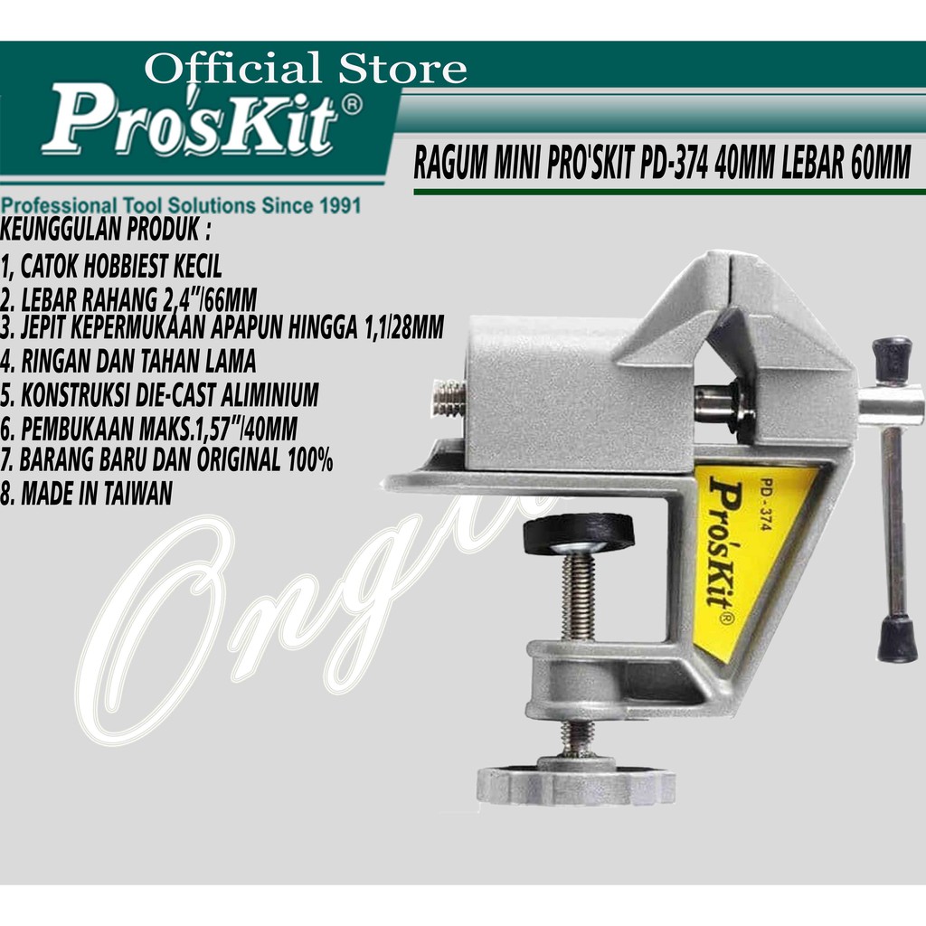 PENJEPIT RAGUM MINI VISE PRO'SKIT PD-374 40MM LEBAR 60MM ORIGINAL