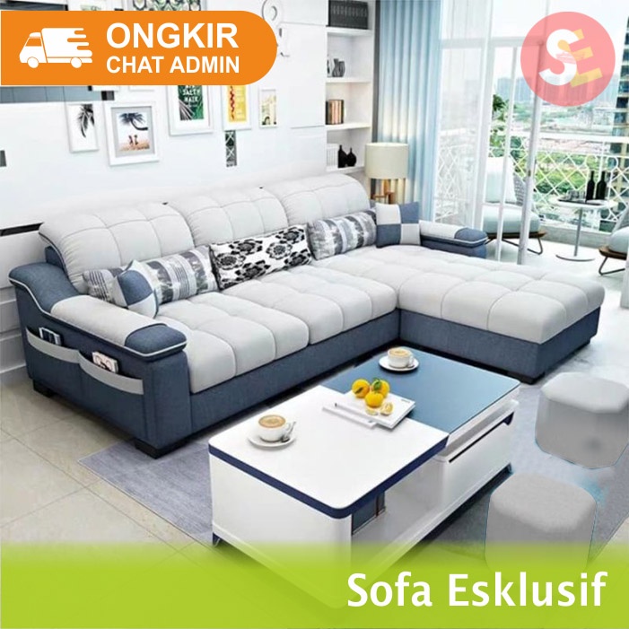 SOFA MINIMALIS RUANG TAMU | SOFA L JAMBUL MINIMALIS | SOFA L MEWAH