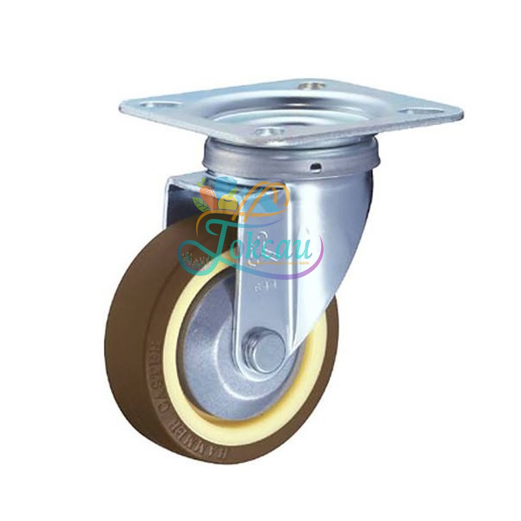 Roda Caster / Troli / Troly PU 5 Inch Hidup Putar ( Swivel ) Hammer