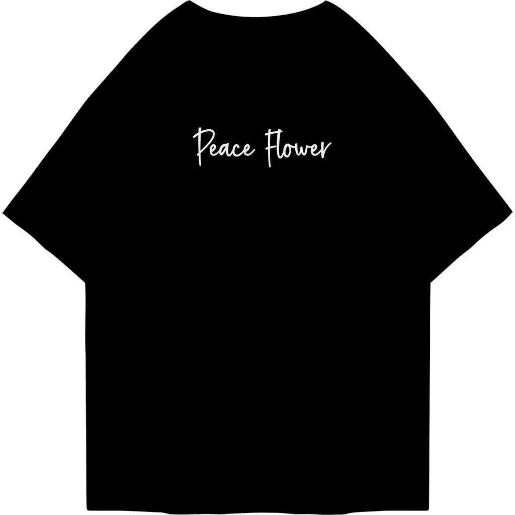 FIRSTLAST Oversized Tshirt  Peace Flower | Kaos Oversize Pria dan Wanita