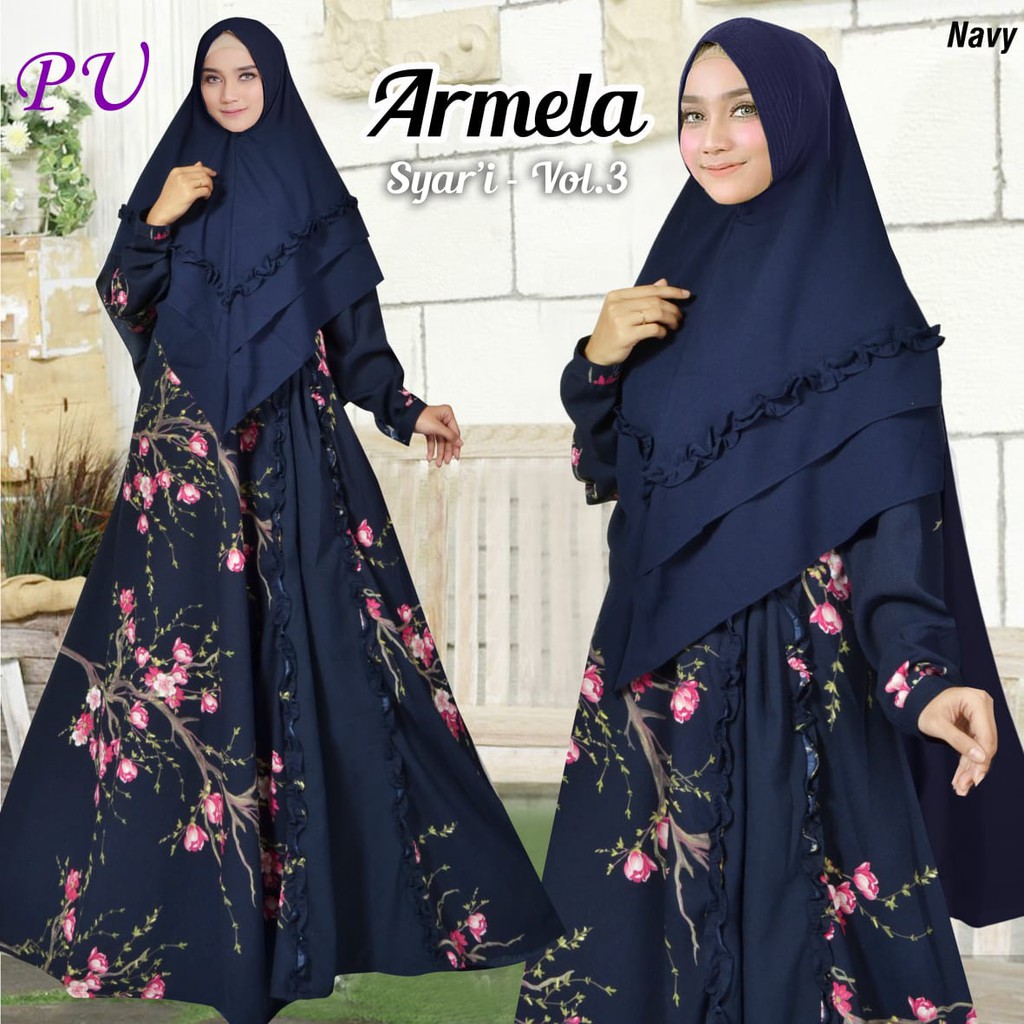 HOPYLOVY - Syari Armela Gamis High Quality + Bergo