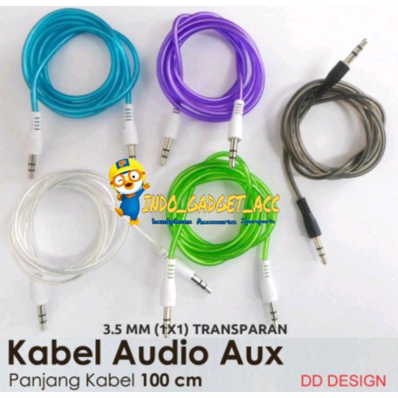 KABEL AUX KABEL SPEAKER AKTIF 1X1 TRANSPARAN KABEL AUDIO