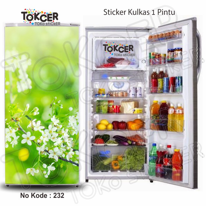 Variasi Stiker Kulkas 1 dan 2 Pintu Bunga