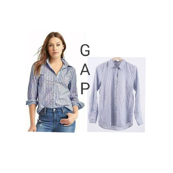 (COD) KEMEJA WANITA || GAP FITTED BOYFRIEN || SHRRT ORIGINAL || BREANDED