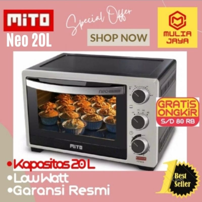 OVEN MITO NEO KAPASITAS 20 LITER LOW WATT GRATIS ONGKIR SEMARANG BANDUNG