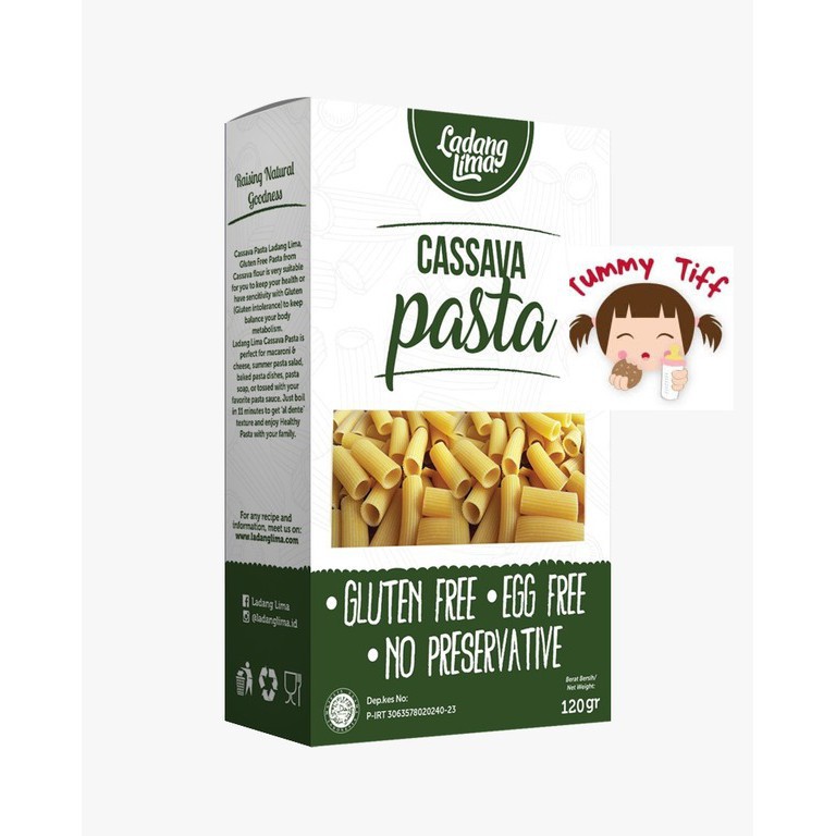 

Blommie TTF Ladang Lima PASTA ORI Singkong GLUTEN FREE 120gr Ladang Lima Casava Pasta Free Gluten