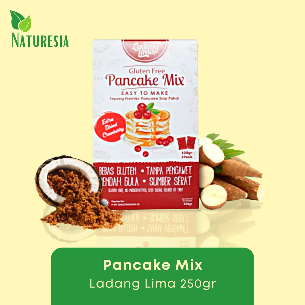 

Ladang Lima Tepung Non Gluten Free Flour Pancake Mix dari Ubi Singkong Organik - Healthy Food