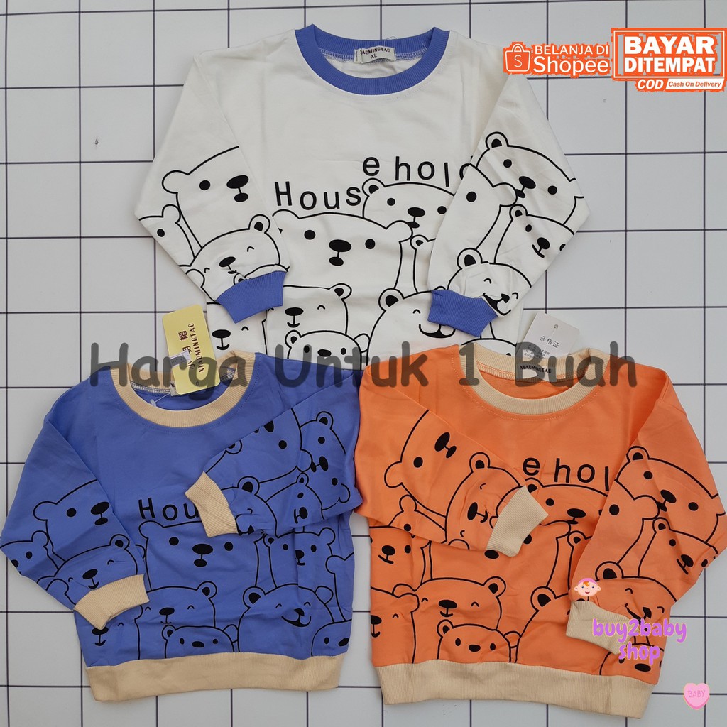 Sweater Kaos Bahan Premium Sangat Halus dan Lembut Bear Series 6 bulan s.d 3 Tahun 1 PCS