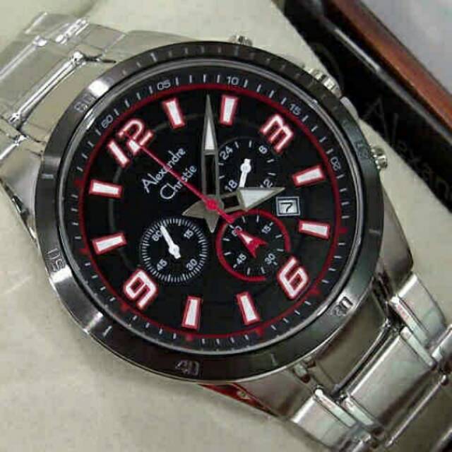 jam tangan alexandre christie ac6345 man silver 6345 original