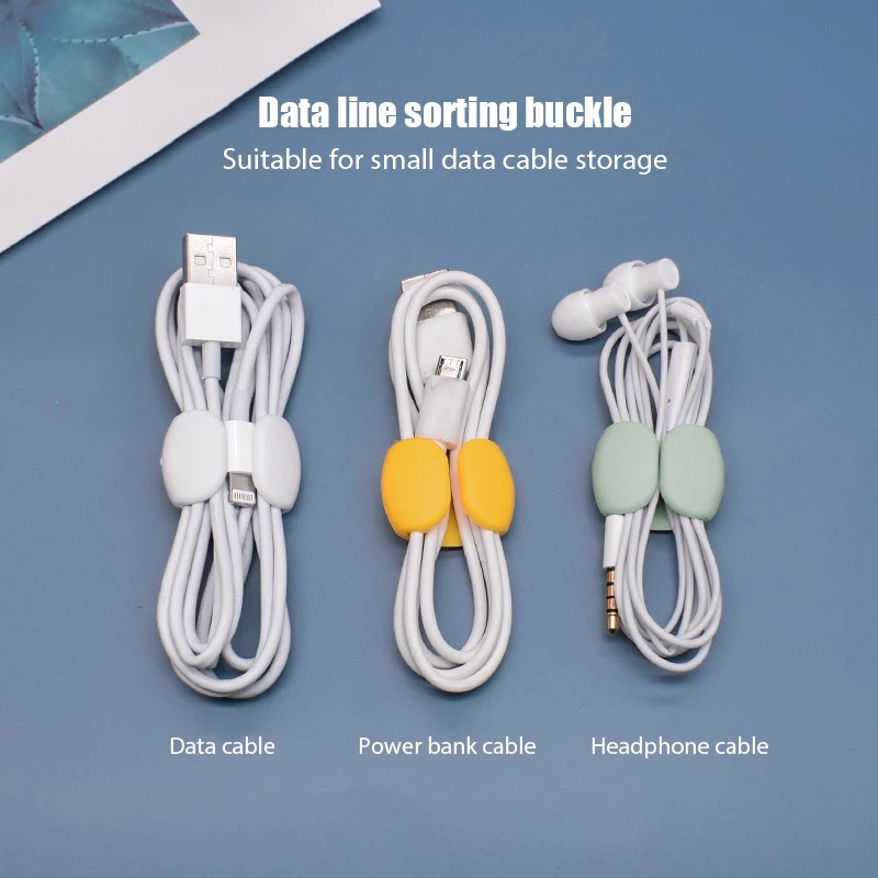 1pc Gesper Penyimpanan Portabel Warna Acak Untuk Kabel Charger Usb Mouse