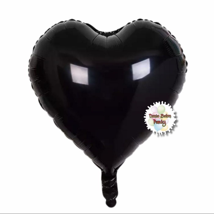 Balon Foil Love / Balon Foil Hati / Bentuk Hati Hitam 40cm