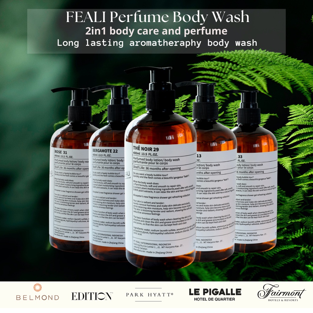 FEALI Perfume Body Wash Sabun Mandi Cair Shower Gel Brightening Moisturizer Anti Acne Solution - 400