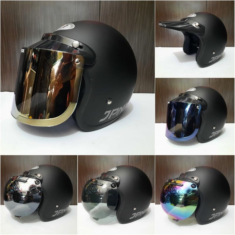 Helm Bogo Jpn Retro Hitam Dop