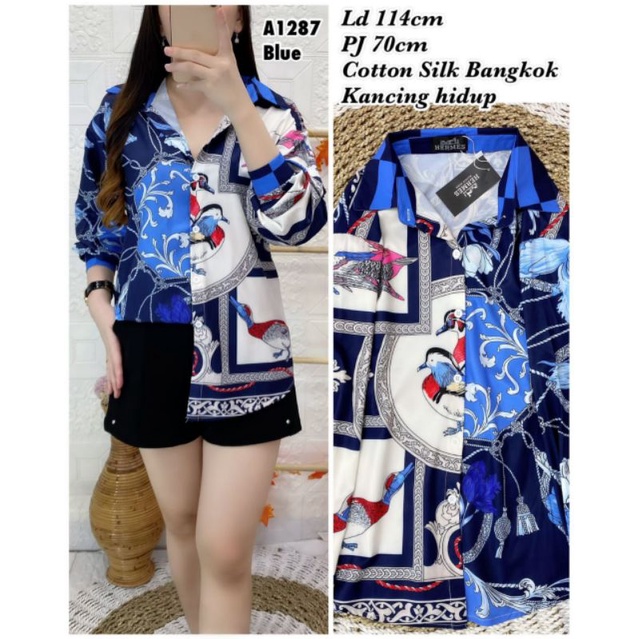 KEMEJA H3RMAS SILK IMPORT