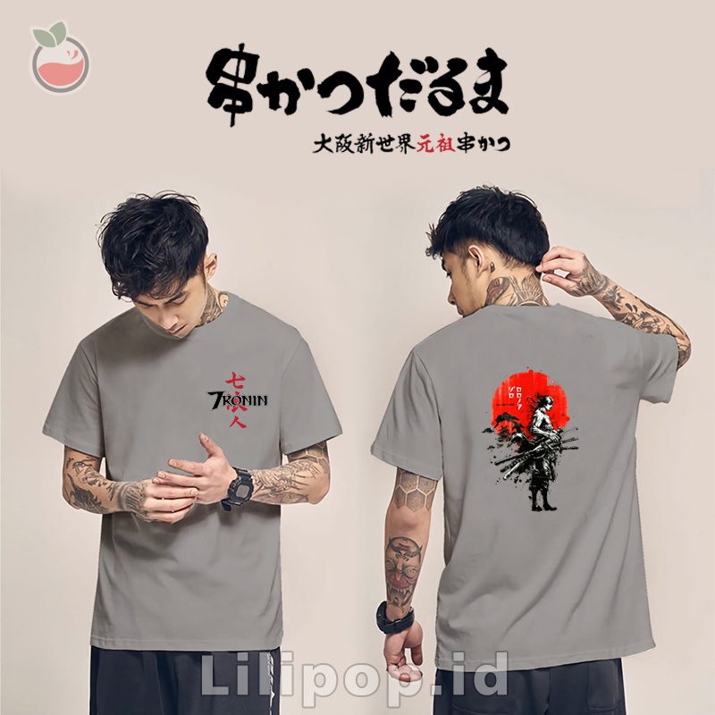 Lilipop Kaos Pria Zoro Samurai Baju Distro Basic Tshirt Kasual