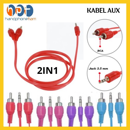 Kabel Aux Audio 2in1 Jack Untuk Handphone Komputer Ke Speaker Rumah Mobil Cable 3 5 Panjang 1 Meter Shopee Indonesia