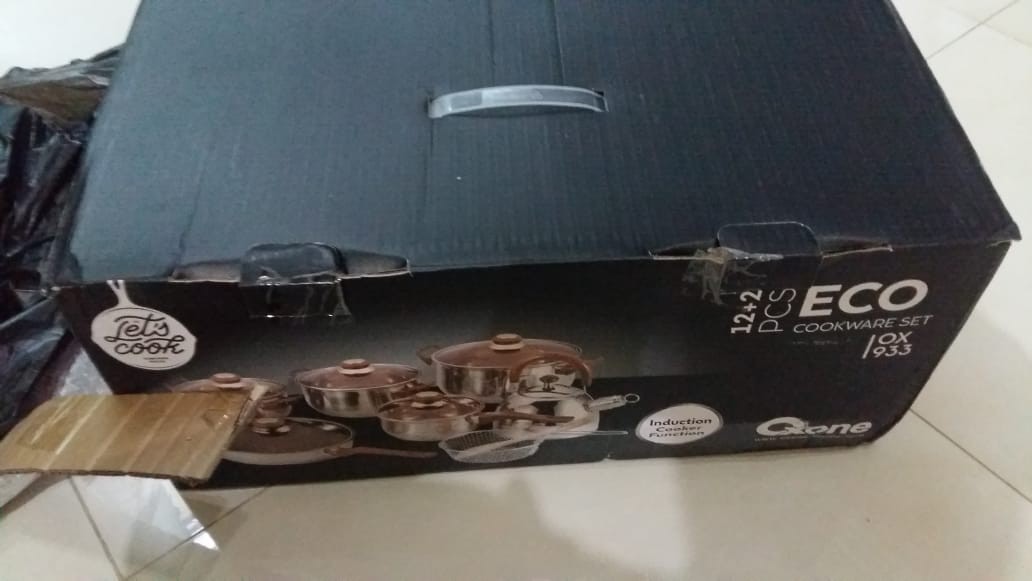 Oxone Ox-933 Panci Set  12 Pcs Stainless Steel Teflon Serbaguna Tutup Kaca Eco Cookware