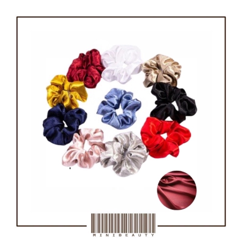 kunciran scrunchie satin silk ikat rambut hairband korea elastis cepol hijab korean fashion karet