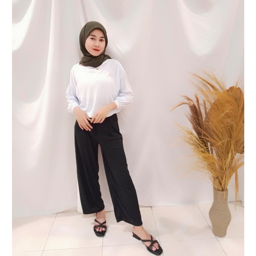 FC - KULOT TIARA PANTS BAHAN RIB ADEM / CELANA KULOT WANITA RIB